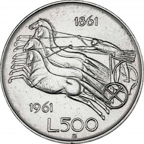 500 lire argento 1961 - argento,